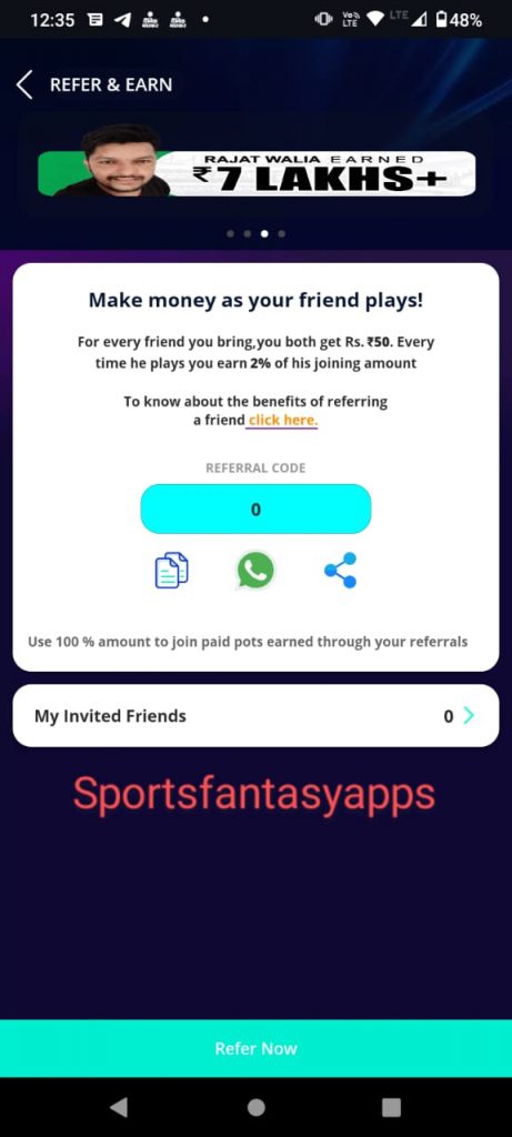 Playerzpot App referral code