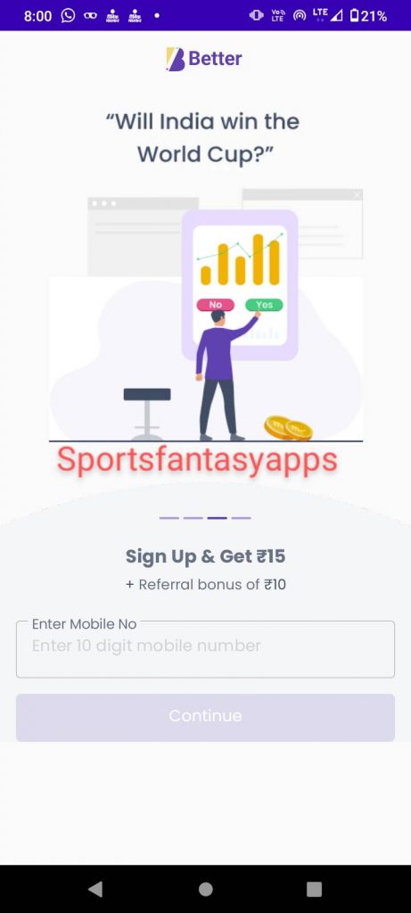 Better Opinions app signup