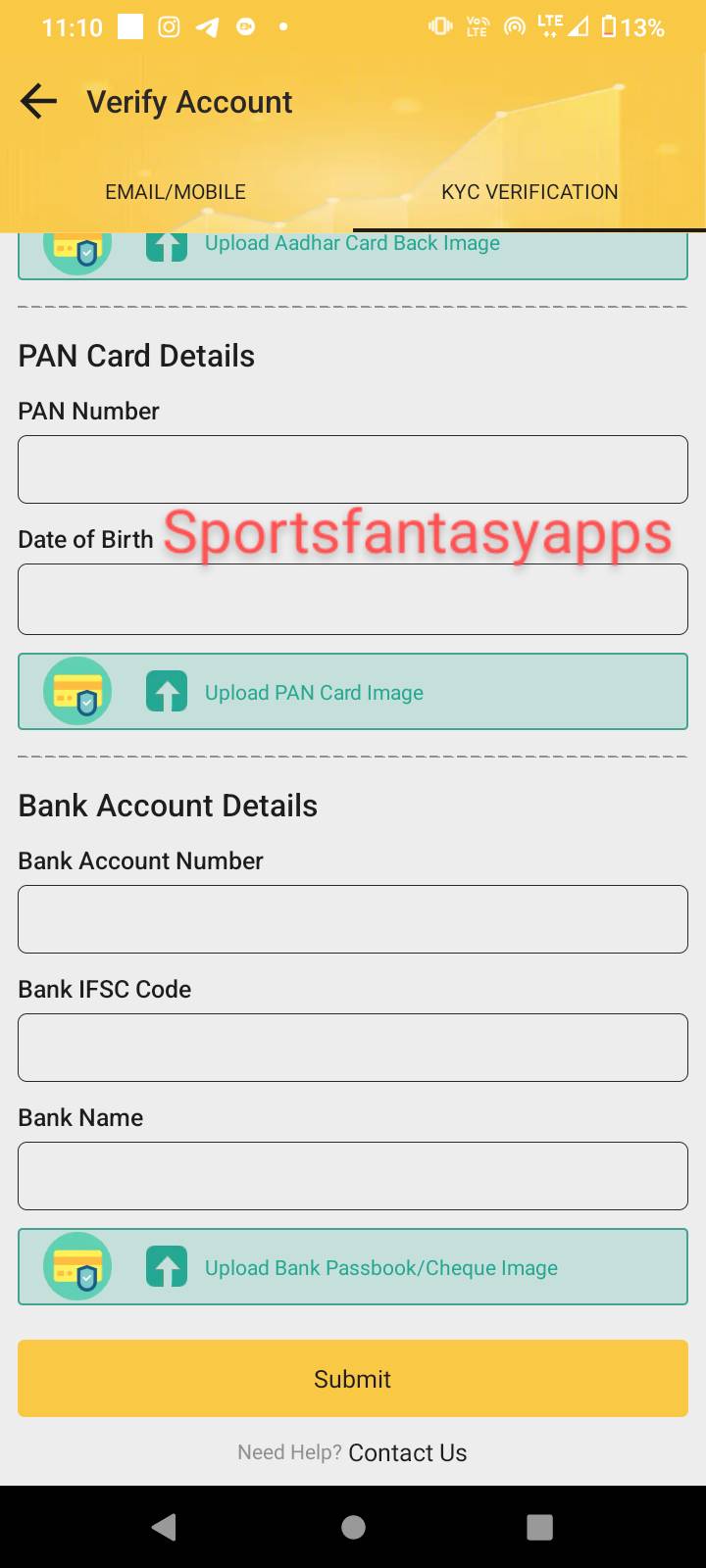 Exchange22 app bank account